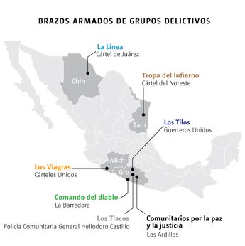 Brazos armados de grupos delictivos. | Especial