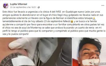 Joven abandonado en clínica de Guadalupe | Cortesía