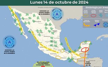 Clima en México del martes 15 octubre