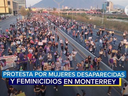 Manifestación en Nuevo León por desapariciones y feminicidios / Cortesía