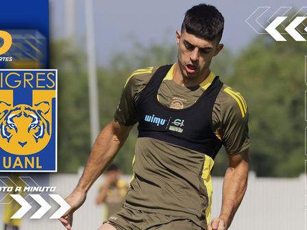Juan Brunetta en el entrenamiento de Tigres del 4 de noviembre
