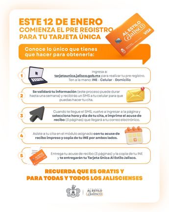 Requisitos de la Tarjeta Única de Jalisco. | Gobierno de Jalisco