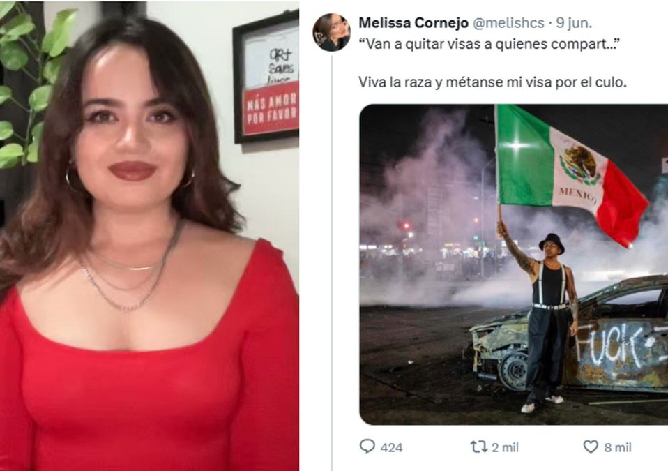 Melissa Cornejo perdió su vissa por publicación contra ICE/ Especial