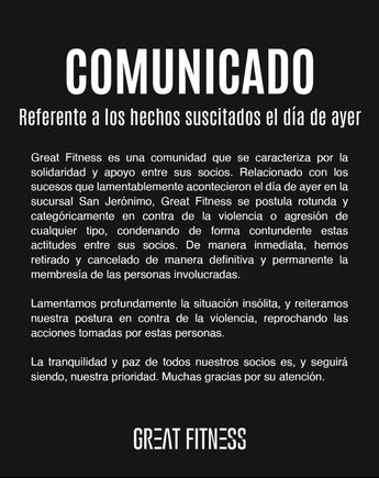 Great Fitness lanza comunicado sobre pelea en sus instalaciones | Especial