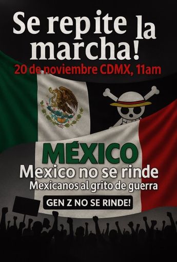 La nueva marcha de la Generación Z iniciará a las 11:00 horas | X: @generacionz_mx