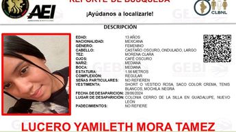 Lucero Yamileth Mora Tamez desaparecida en Guadalupe, Nuevo León | Especial
