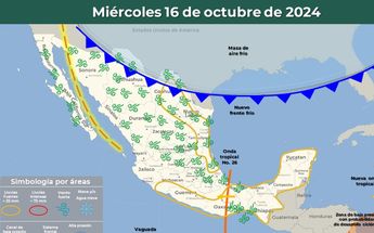 Clima en México miércoles 16 de octubre