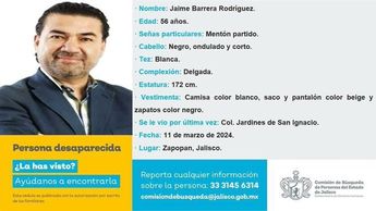 Ficha de desaparecido de Jaime Barrera/ Especial