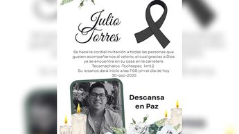 Esquela de los rosarios para pedir por el eterno descanso del empresario Julio Torres | Facebook