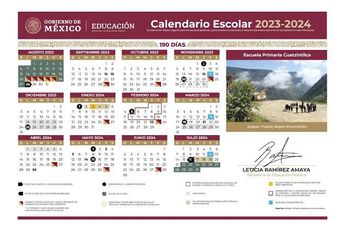Calendario Escolar 2023-2024. (SEP)
