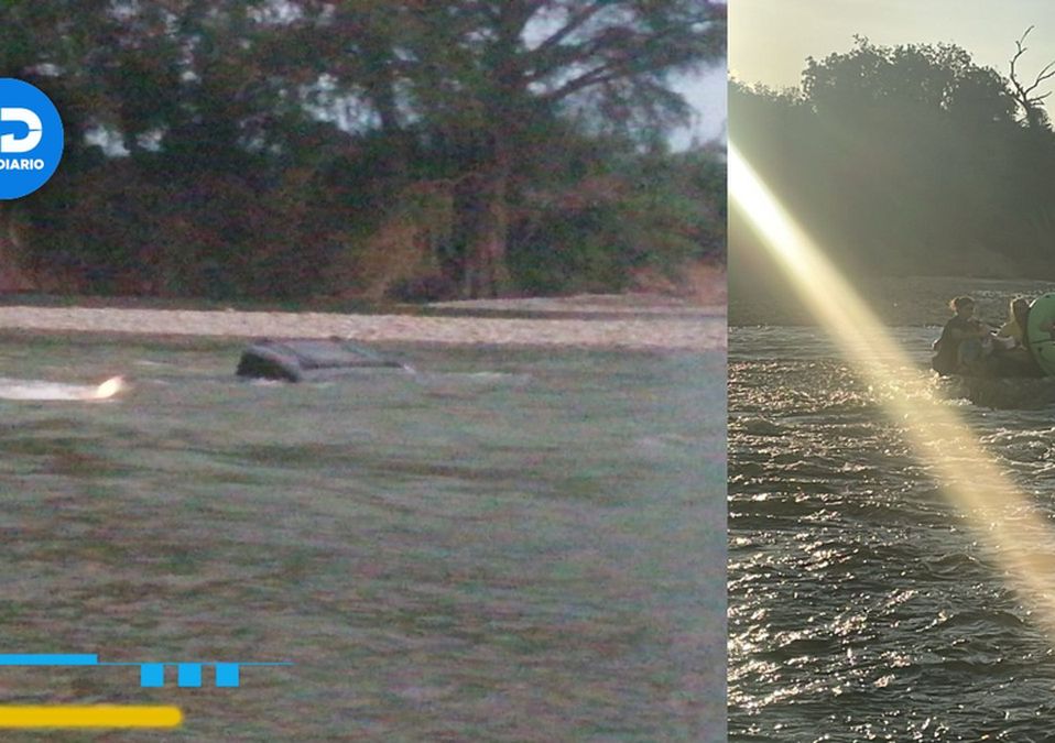 Familia queda varada en pleno río San Juan en Cadereyta | Especial