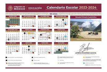 Calendario Escolar SEP 2023-2024 / www.gob.mx