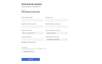 Solicitud de empleo para Tesla