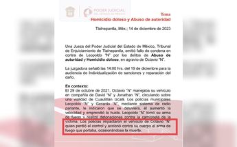 La sentencia en contra del policía involucrado en la muerte de Octavio Ocaña se dio a conocer / Cortesía.