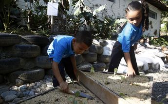 Estudiantes de la primera escuela sustentable en Colombia / EFE