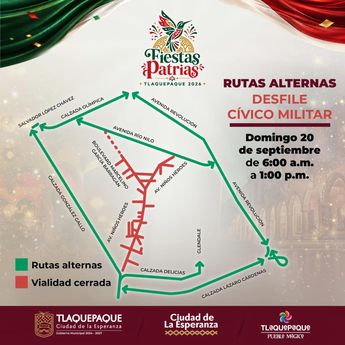 El tradicional desfile cívico-militar recorre las calles principales del centro histórico de Tlaquepaque | Gobierno de Tlaquepaque