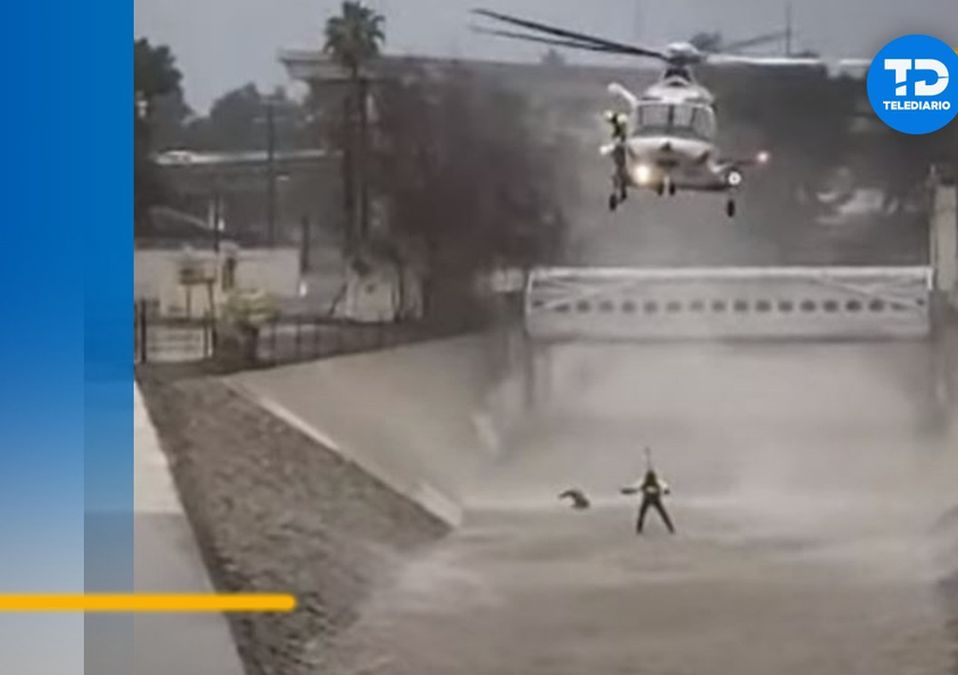 Rescatan a hombre de un río