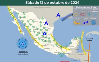 Clima México sábado 12 de octubre