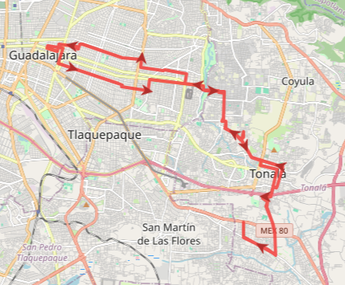 Ruta 614 - Guadalajara - Tonalá | Ruta directa