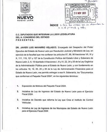 Presupuesto de ingresos 2024 Nuevo León | Especial