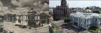 Lo auq ahora conocemos como el MUSA y detrás el templo Expiatorio apenas en los inicios de su construcción/ Especial