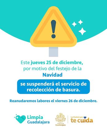 Gobierno de Guadalajara confirma la suspensión del servicio de recolección de basura| Gobierno Guadalajara