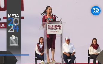 Claudia Sheinbaum en el mitin de inicio de campaña. / Jorge Carballo