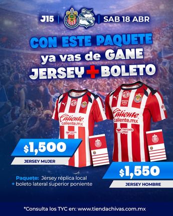 Promoción de jersey más boletos de Chivas. | Foto: Chivas vía X.
