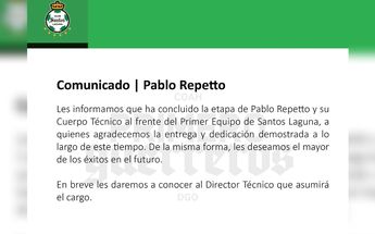 Comunicado Club Santos sobre salida de Pablo Repetto | Captura de pantalla