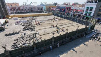 Así lucen las obras que se realizan en la catedral de Puebla / Melanie Torres