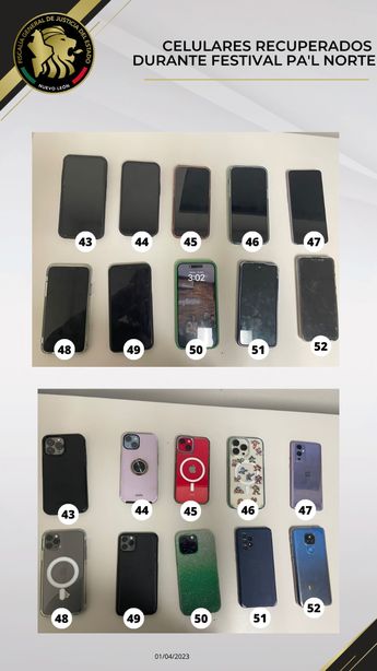 Celulares asegurados. | Cortesía