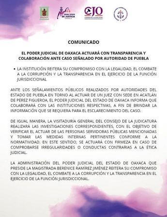 El comunicado indica también una indagatoria contra las personas servidoras públicas ligadas al Cártel del Despojo / Cortesía