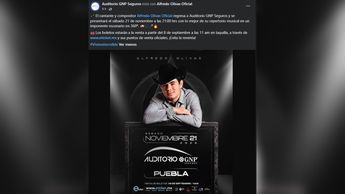 La venta de boletos para Alfredo Olivas en Puebla comenzará el martes 8 de septiembre | Auditorio GNP Seguros