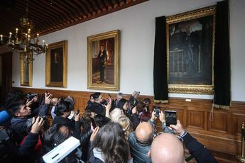 Retrato de AMLO junto al de Peña Nieto en Palacio Nacional / Cuartoscuro