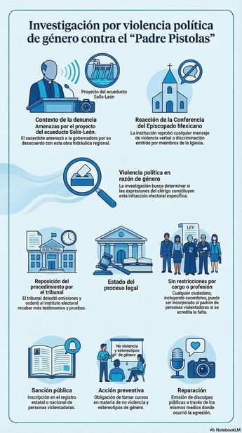 Investigación por violencia de género contra el "Padre Pistolas". | Infografía generada con NotebookLM.
