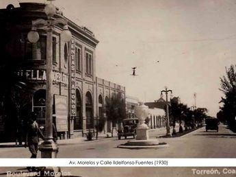 Avenida Morelos y calle Ildelfonso Fuentes en 1930