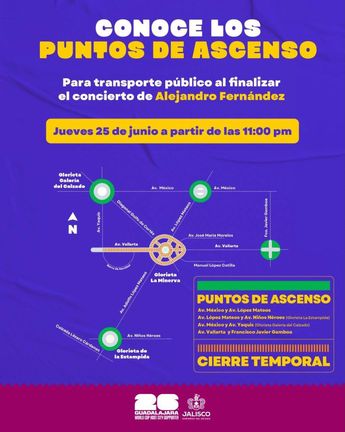 Las autoridades han delimitado las zonas de ascenso y descenso del transporte público | Gobierno de Guadalajara
