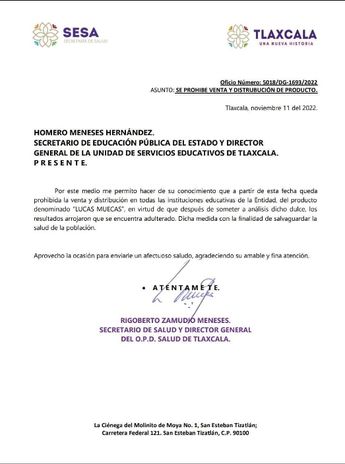 Comunicado de la Sesa Tlaxcala sobre el dulce 'Lucas Muecas' adulterado / Especial