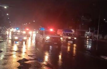 Arribo de elementos de la Guardia Nacional en patrullas por la noche a Nuevo León. | Cortesía
