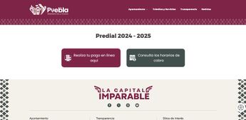 Así se ve el portal del Ayuntamiento de Puebla para hacer el pago del predial en línea; se debe elegir la primera opción / Especial