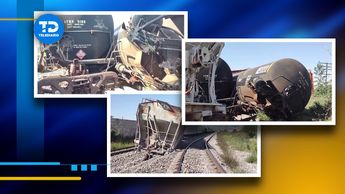 Se descarrilan 10 vagones de tren en Saltillo.