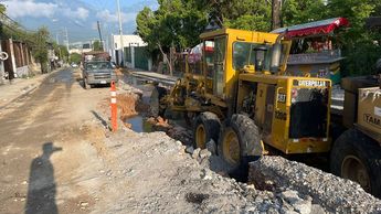 Obras de pavimentación afectadas en la colonia Nueva Estanzuela. | Ángel Mercado