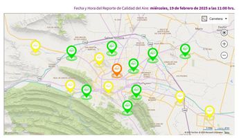 Calidad del aire en Área Metropolitana al corte de las 11:00 horas. | SIMA NUEVO LEÓN