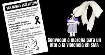 Convocatoria para la marcha en San Miguel de Allende
