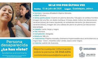 La búsqueda de Vanessa continúa en Zapopan| Comisión de Búsqueda de Personas en Jalisco