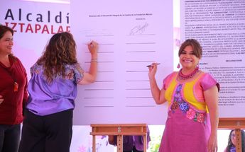 Clara Brugada en refugio de mujeres Central de Abastos / Leonardo Lugo