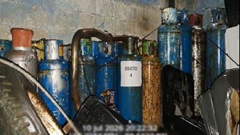 La mayoría de los cilindros de gas encontrados estaban vacíos | Cortesía
