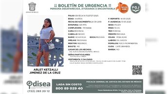 Ficha de búsqueda de Arlet Jiménez de la Cruz