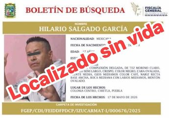 La ficha de búsqueda indicaba que Hilario fue visto por última vez en la zona centro de Chietla, Puebla / Especial