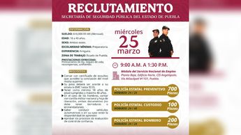 La Secretaría de Seguridad Pública abre su convocatoria 2026 para nuevos elementos | Servicio Nacional del Empleo Puebla